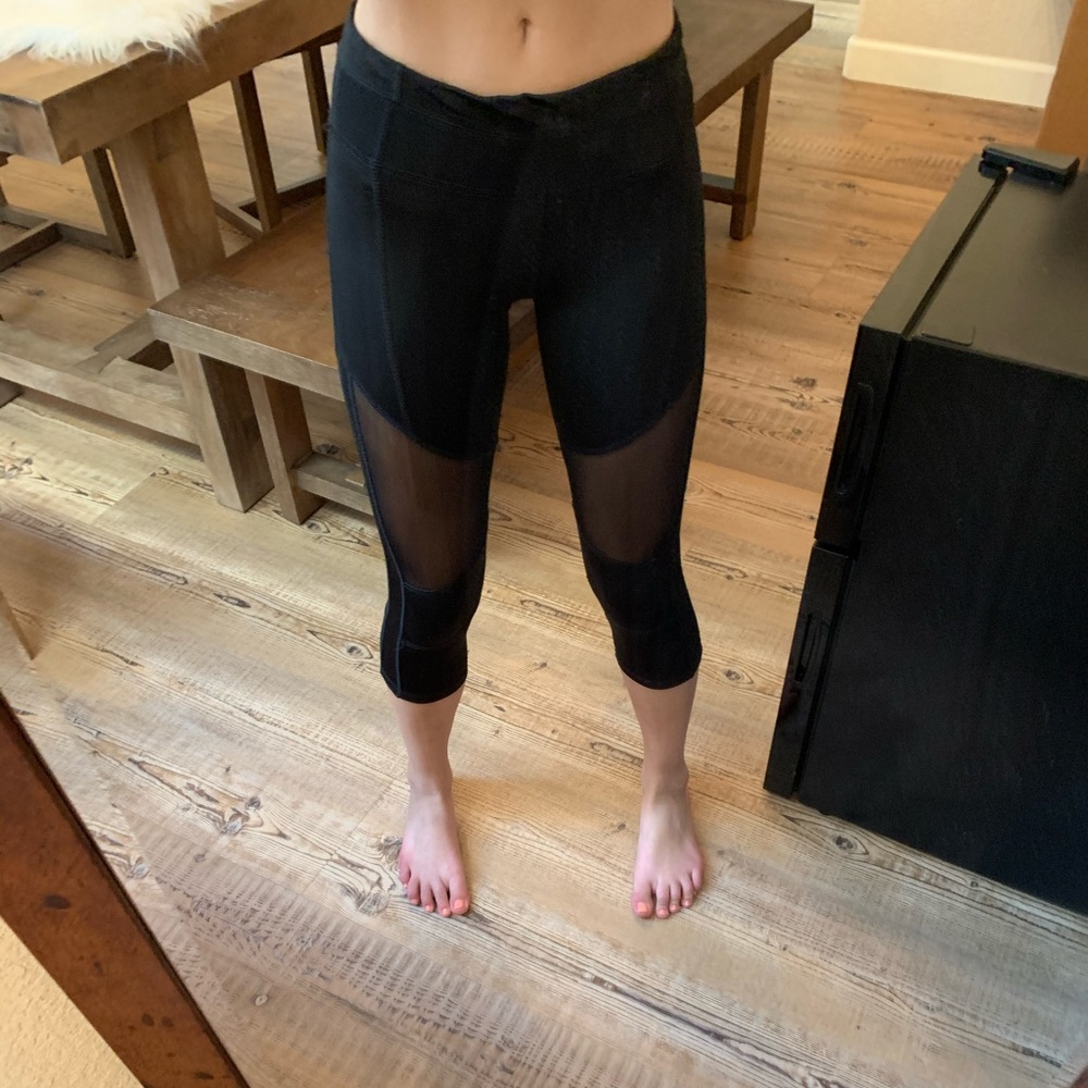 Electric Yoga Black Mesh Capri Leggings